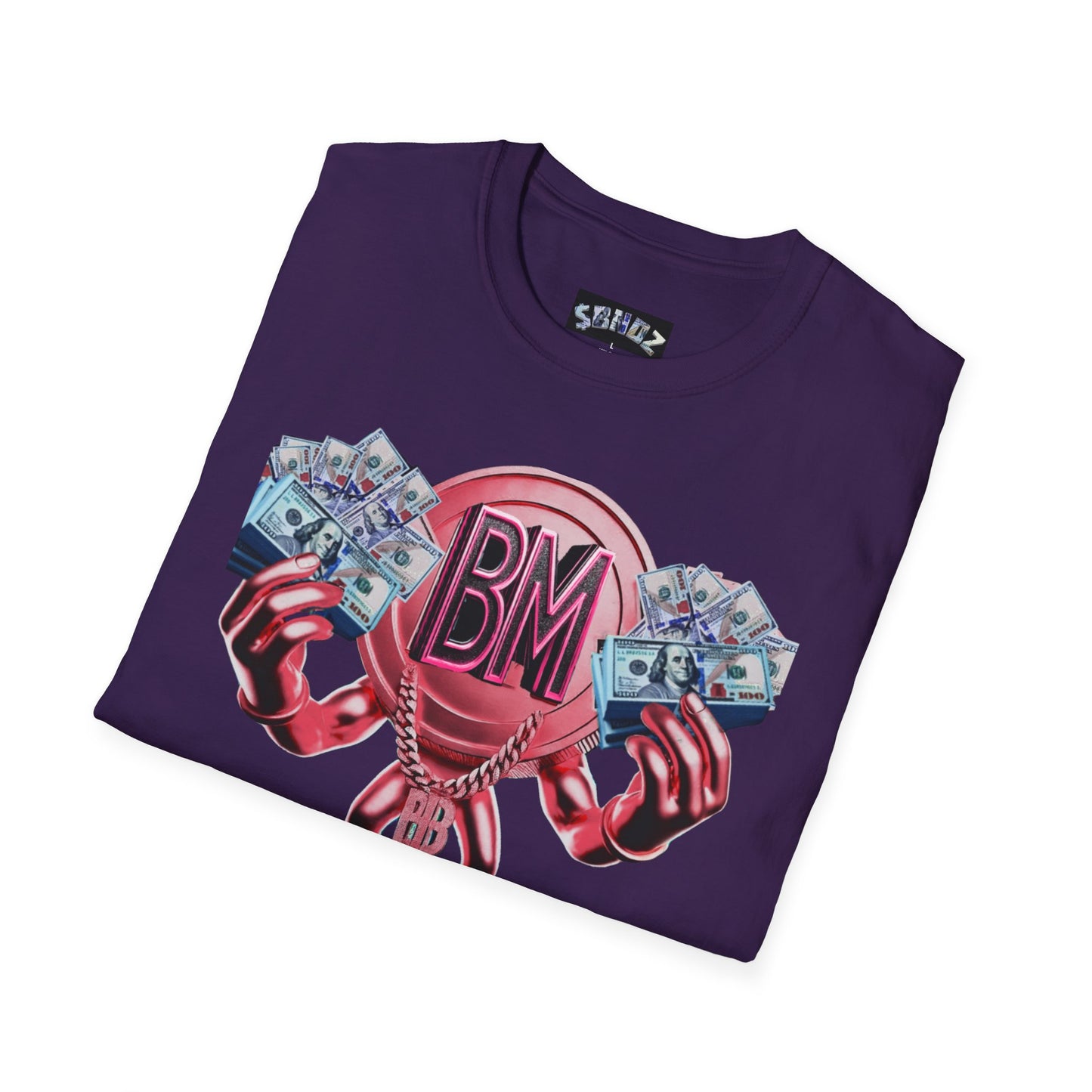 Pink $BNDZ Unisex Softstyle T-Shirt - Fun Graphic Tee for Money Lovers