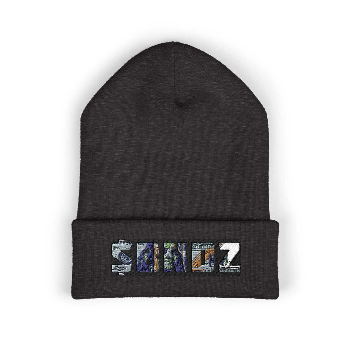 Vintage Urban Style Embroidered Beanie | Classic Cuffed Knit Hat