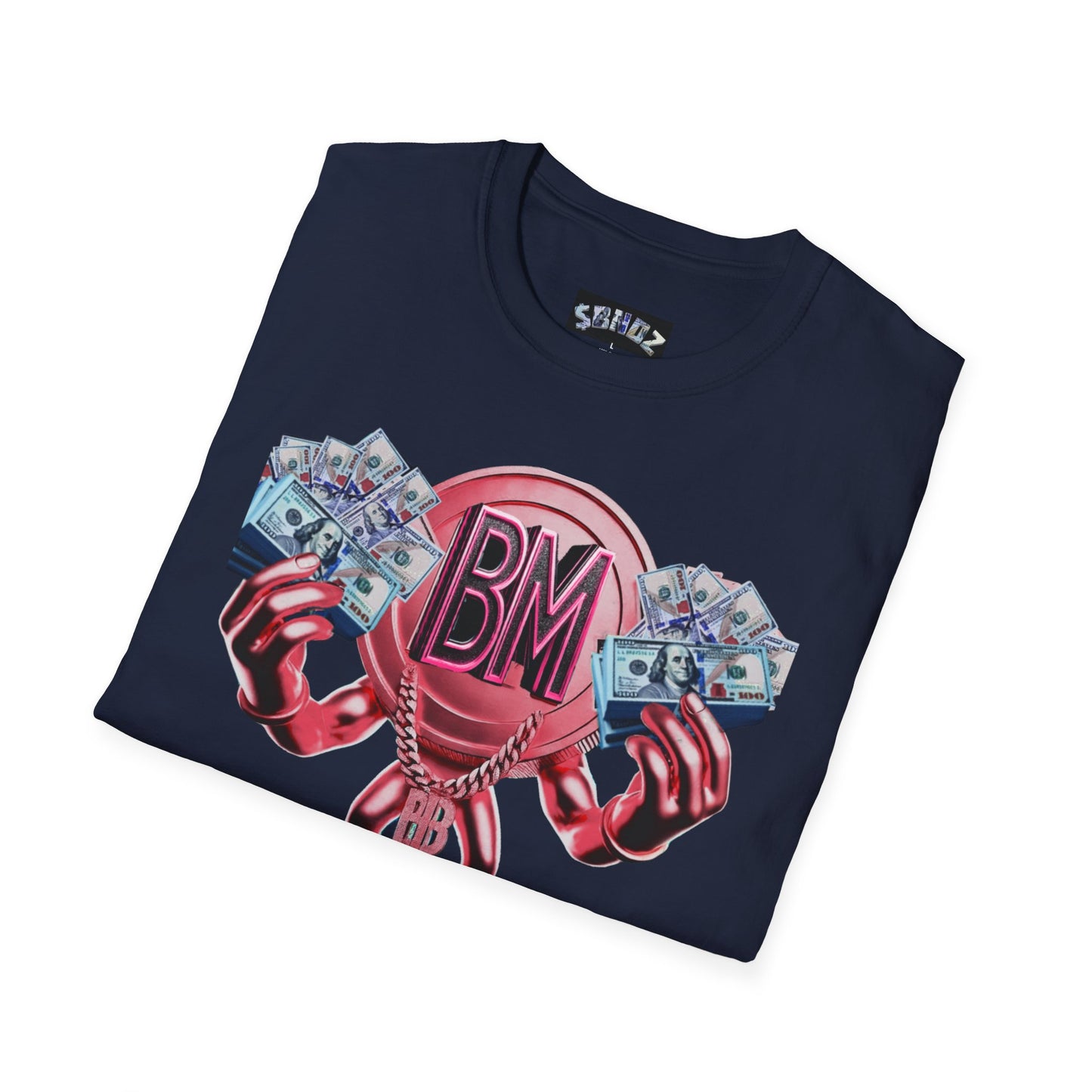 Pink $BNDZ Unisex Softstyle T-Shirt - Fun Graphic Tee for Money Lovers