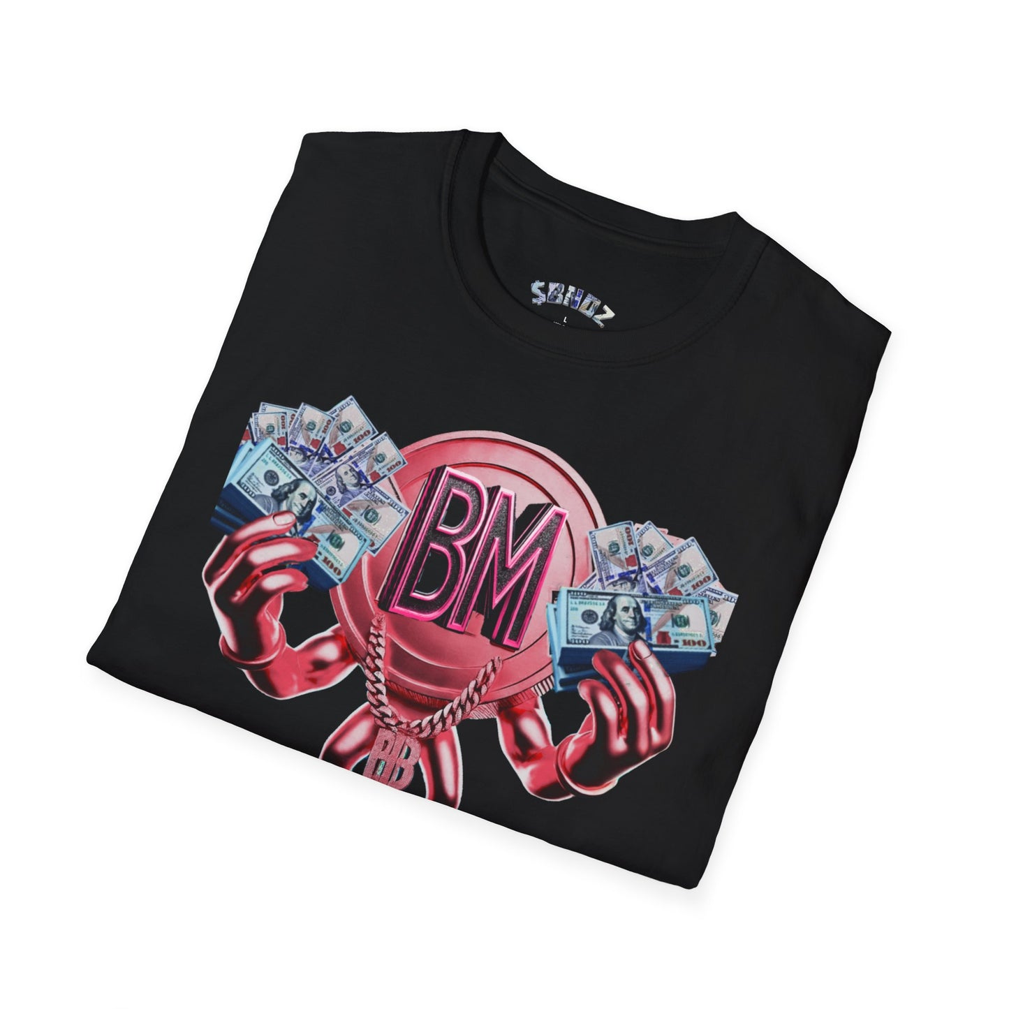 Pink $BNDZ Unisex Softstyle T-Shirt - Fun Graphic Tee for Money Lovers