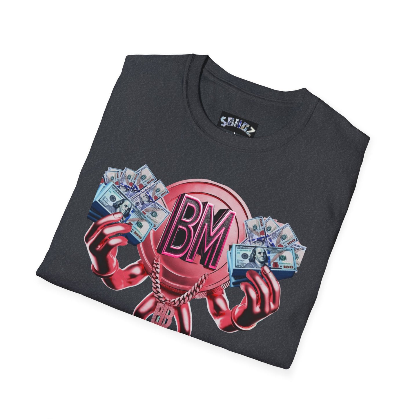 Pink $BNDZ Unisex Softstyle T-Shirt - Fun Graphic Tee for Money Lovers