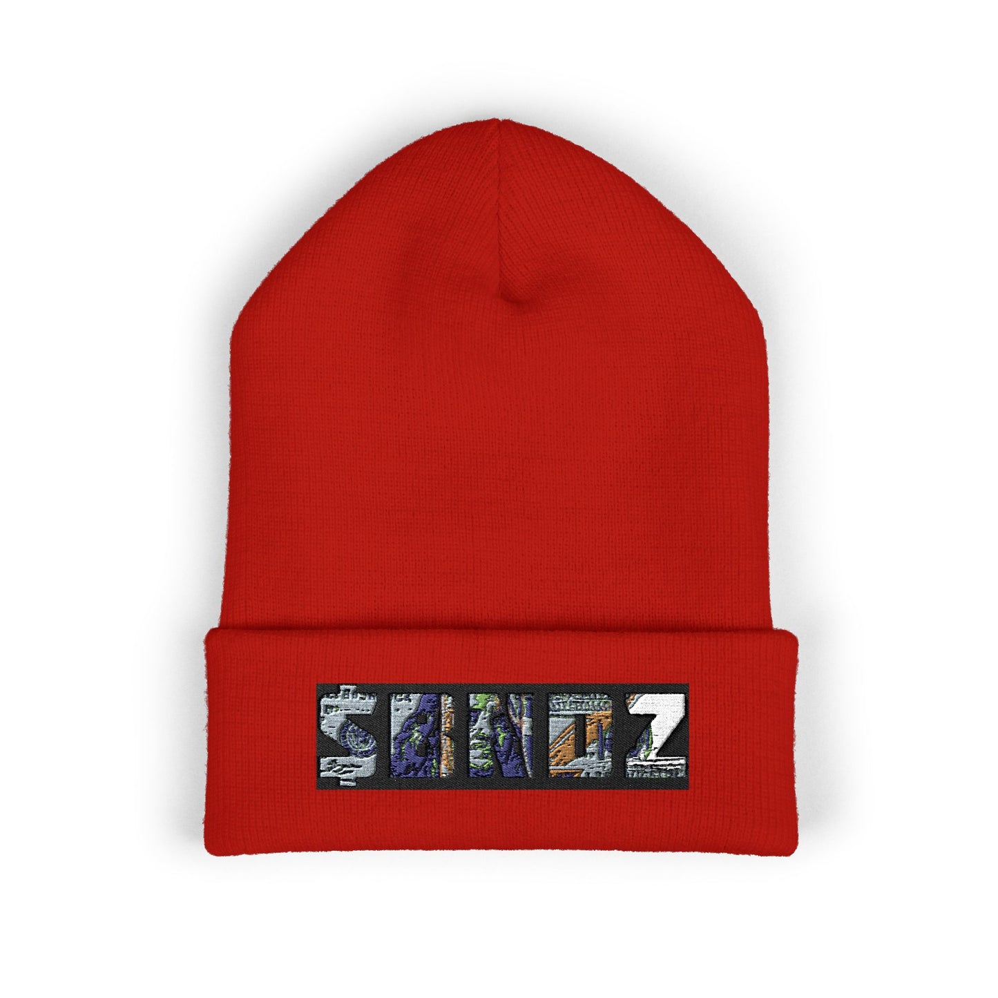 Vintage Urban Style Embroidered Beanie | Classic Cuffed Knit Hat