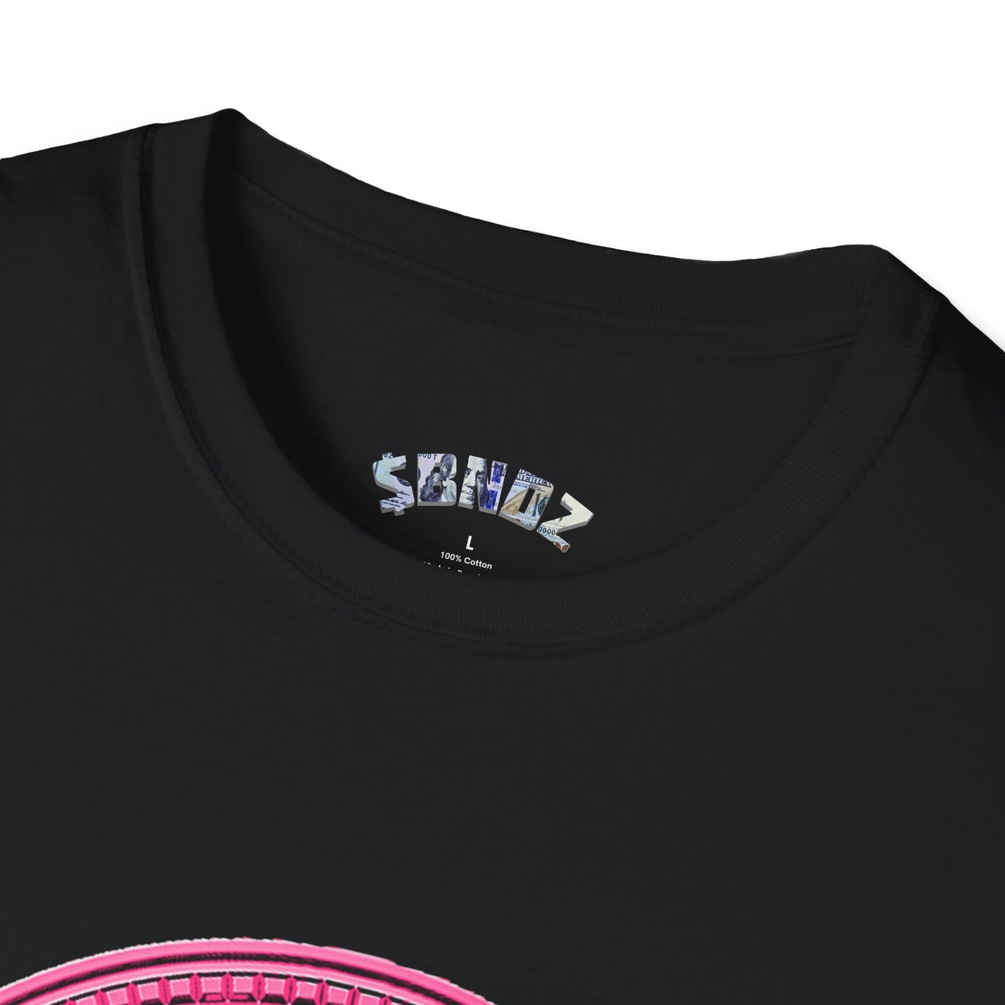 “Bold Pink BM Emblem Unisex Softstyle T-Shirt - Stylish Casual Wear for Everyday Comfort”