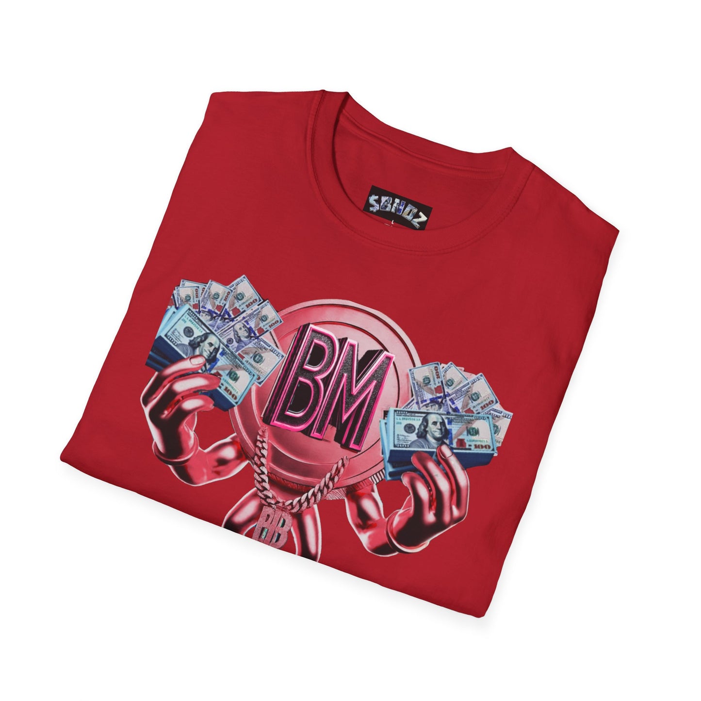Pink $BNDZ Unisex Softstyle T-Shirt - Fun Graphic Tee for Money Lovers
