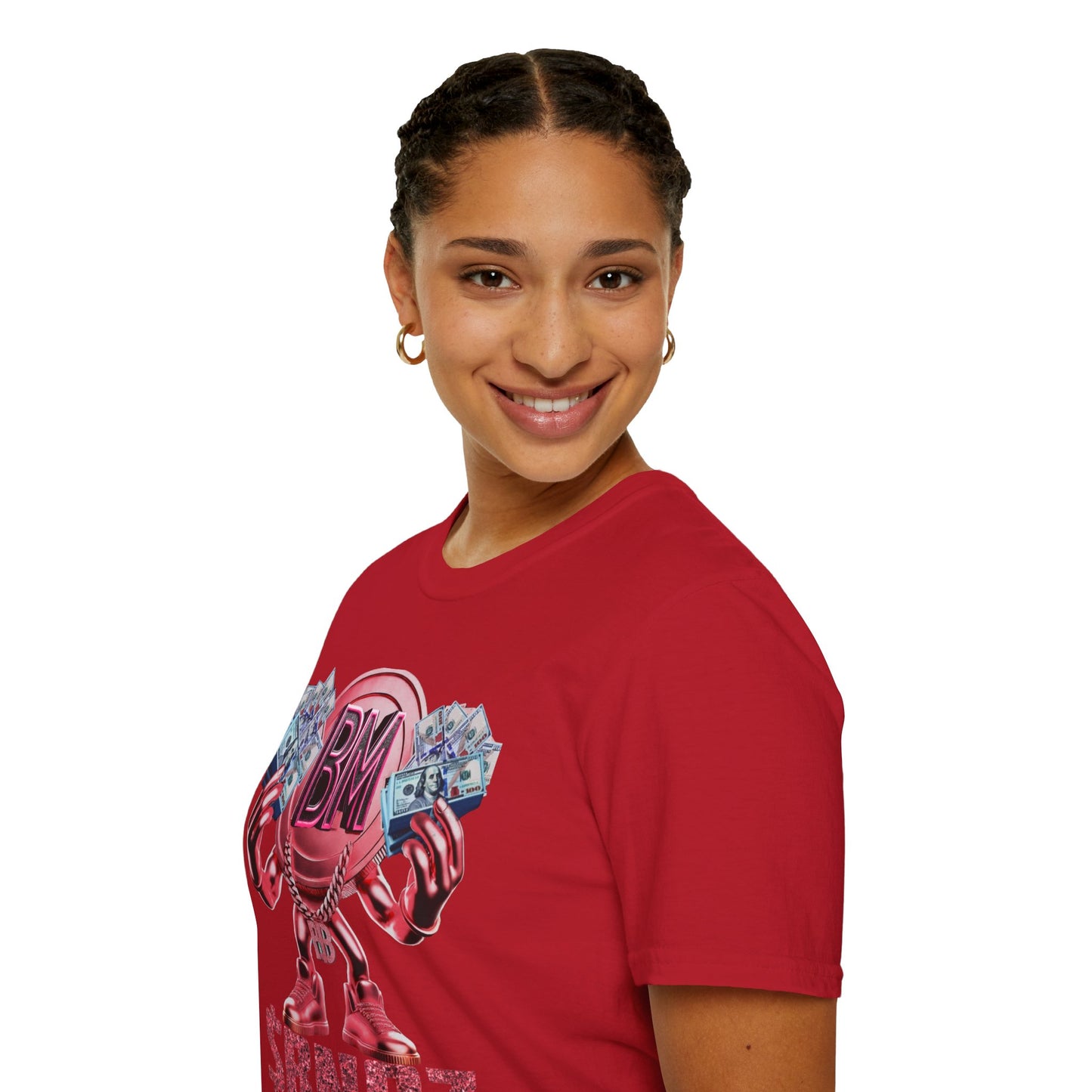 Pink $BNDZ Unisex Softstyle T-Shirt - Fun Graphic Tee for Money Lovers