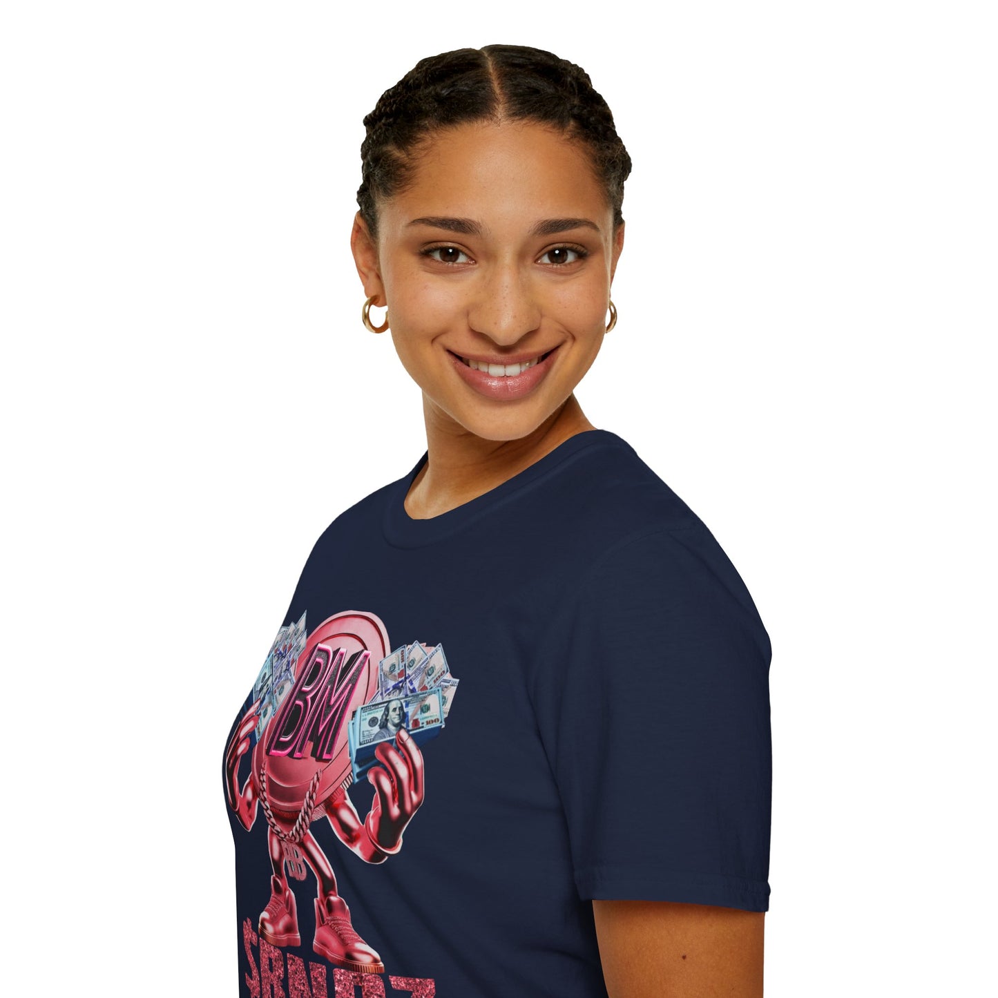 Pink $BNDZ Unisex Softstyle T-Shirt - Fun Graphic Tee for Money Lovers