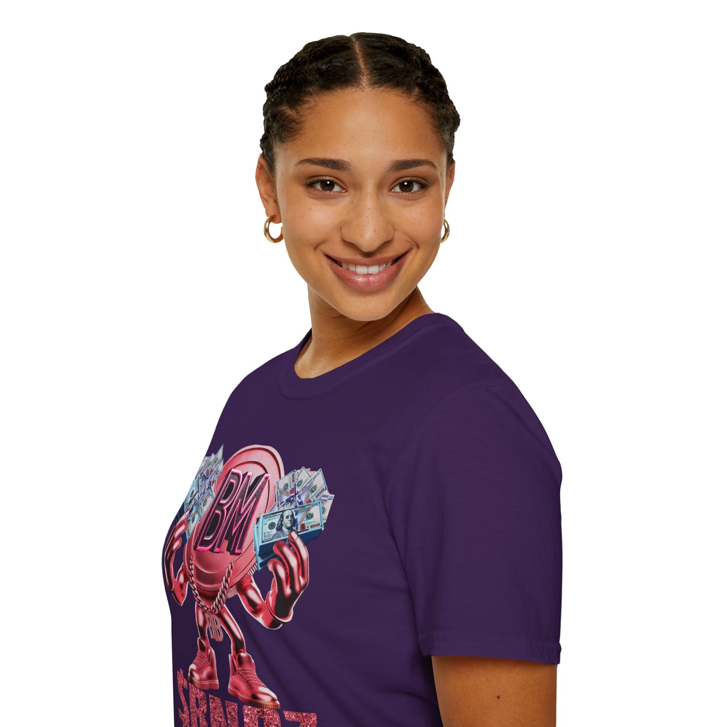 Pink $BNDZ Unisex Softstyle T-Shirt - Fun Graphic Tee for Money Lovers